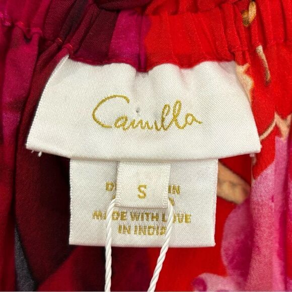 NWT Camilla  Red Frill Off Shoulder Top in Italian Rosa - Picture 14 of 15